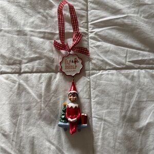 Elf on the Shelf Christmas Ornament with Ribbon Hanging Decor